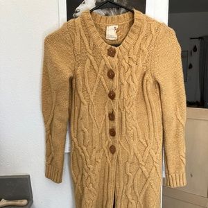Anthropologie Far Away From Close Long Sweater Yellow Size Small